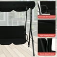 thumbnail image 5 of YRLLENSDAN Alloy Steel Outdoor Porch Swing with Removable Cushions and Canopy, Black, 5 of 7