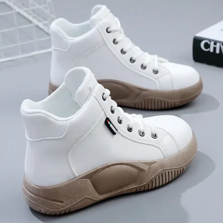 

Women‘s Casual Shoes Thick Sole High-Top Shoes All-match Lace-up Shoes