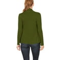 thumbnail image 3 of Women's Long Sleeve Draped Neck Open Front Waist Length Solid Cardigan, 3 of 4