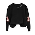 thumbnail image 4 of Gubotare Christmas Sweatshirt for Women Merry and Bright Graphic Oversized Pullover Crewneck Long Sleeve Holiday Sweatshirt Top Crewneck Sweatshirt (Black,S), 4 of 5