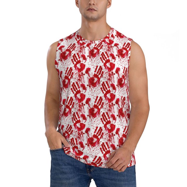 Balery Bloody Hand 2 Camisetas sin mangas para hombre, absorbe la humedad y protege contra el mal olor.-Small