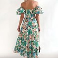 thumbnail image 4 of Vestido midi de línea A para mujer jersey con estampado floral informal cómodo vestido de playa de verano, 4 of 9