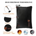 thumbnail image 3 of Fireproof Money Safe Document Bag(1832℉), EEEkit Silicone Coated Fire&Water Resistant Safe Cash Bag, Safe Storage Money Pouch Envelope Bag for File Folder Holder, Document, Jewelry, Passport, Black, 3 of 10