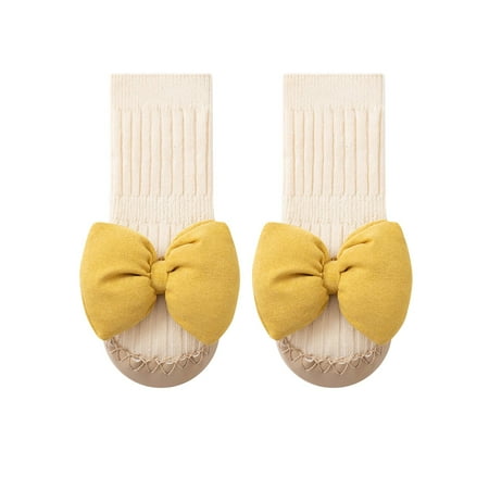 XinLfly Baby Non Slip Socks Shoes Toddler Girls Boys Walking Shoes Infant Indoor Floor Slipper Sneakers Yellow 6-12M