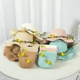 thumbnail image 6 of LNMQLPDBS Beach Sun Hat with Cute Bee and Rattan Children Sunshade Hat with Girls Purse Kids Hat Baby 4 Year Old Girl Birthday Gifts Summer Visor Ruffle Edge Straw Hat Green One Size, 6 of 6