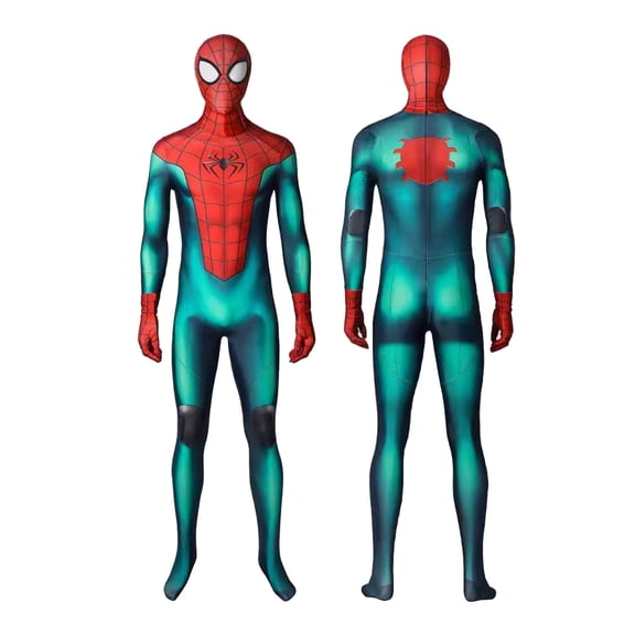 2026 New Halloween Spide Cosplay Costume, Hero Full Bodysuit Costume Set, Cosplay Set Include Jumpsuit with Hood, Halloween Outfits for Adult, L