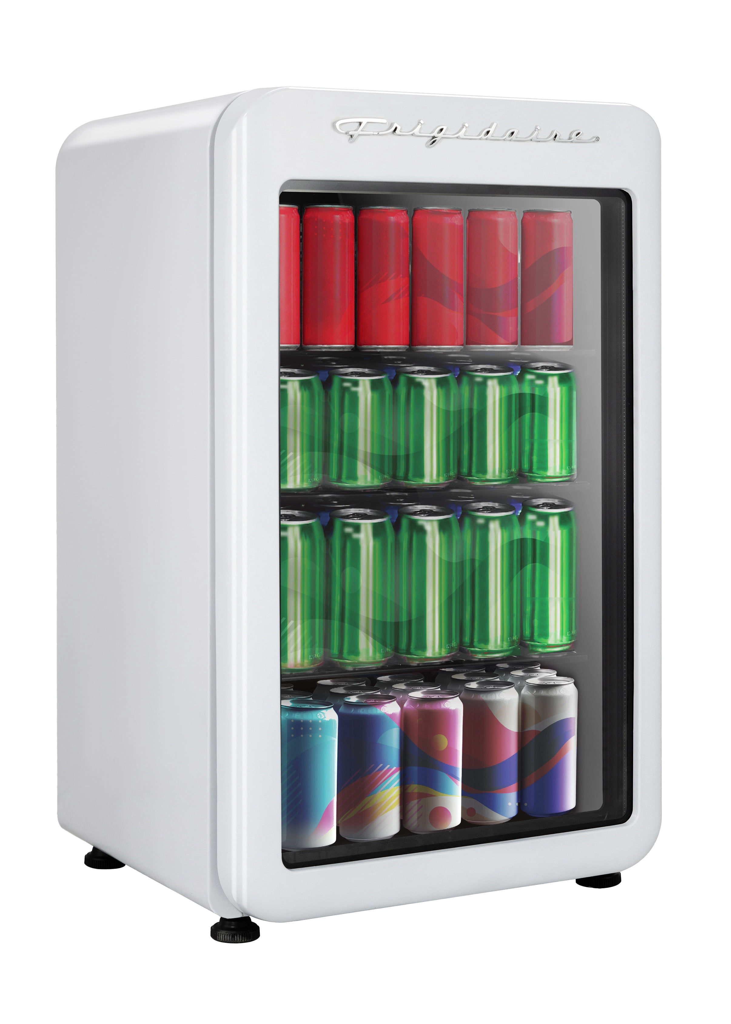 Frigidaire 3.3 Cu. ft. 102 Can Retro Refrigerator, 95 Liter Mini Fridge with Glass Door, White