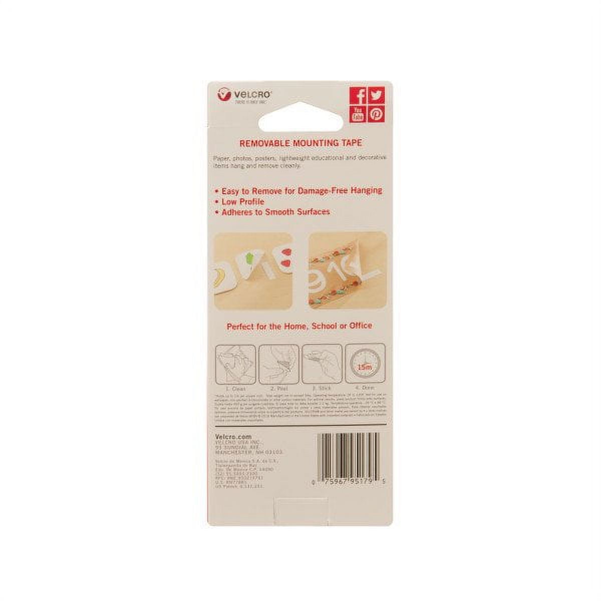 Velcro Removable Mounting Tape - 80 / Pack - White