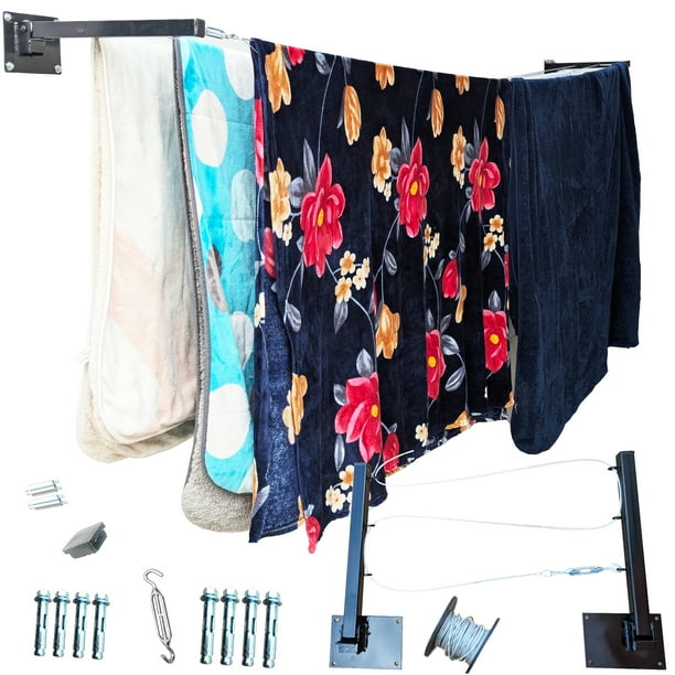 Tendedero Plegable para Ropa ONE SUPER PRACTIC Moderno y Elegante Negro Modelo Plus Cable de Acero 3 líneas