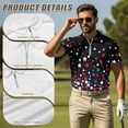 thumbnail image 5 of Jeiento 4Th of July His and Hers Matching Outfits Womens Sleeveless Golf Shirts Patriotic Star Golf Shirt for Men Moisture Wicking Golf Tops for Tennis Athletic Workout Running, Men's S, 5 of 6