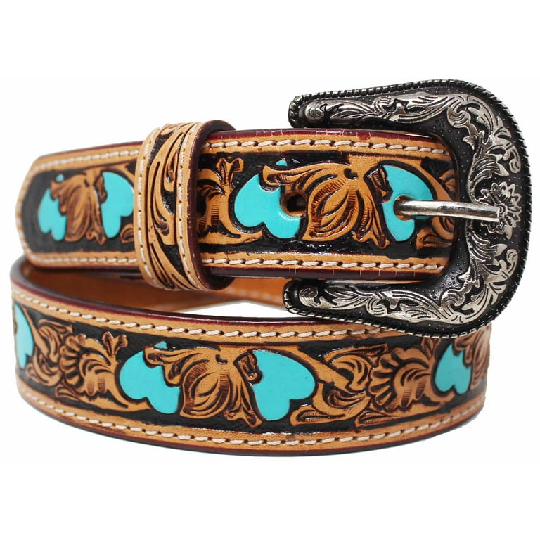 ベルト Burmula : 24SS / FLOWER LEATHER BELT (2COLORS) 25-26 Girls Kids Child Youth 1-1/4