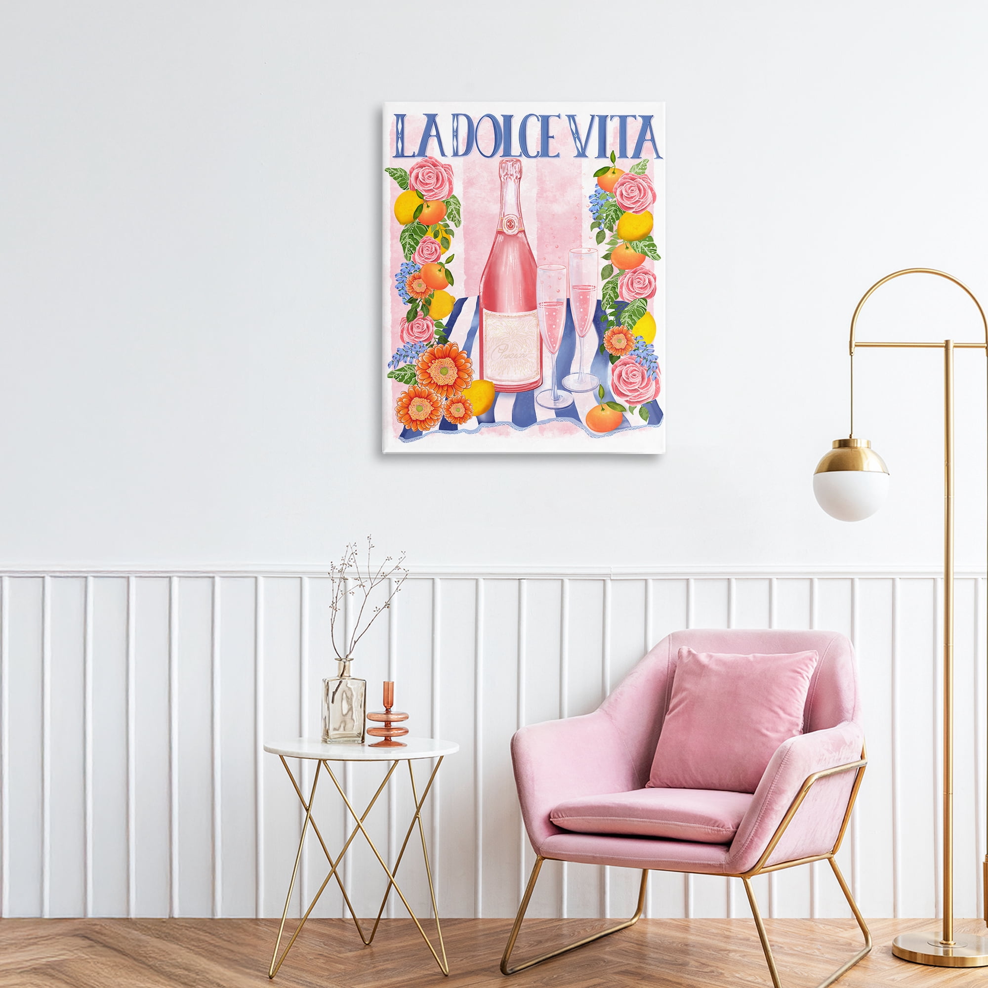 Stupell Industries Pink Champagne Picnic Canvas Wall Art, design by Lori Mosley