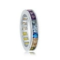 thumbnail image 2 of iJewelry2 Sterling Silver Channel Set Rainbow Multicolor CZ Eternity Band Ring Size 6, 2 of 2