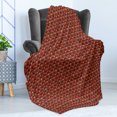 thumbnail image 4 of Floral Soft Flannel Fleece Throw Blanket, Interpretation of Bizarre Flower Silhouettes Intricate Circles Dots, Cozy Plush for Indoor and Outdoor Use, 50" x 60", Burgundy and Multicolor, by Ambesonne, 4 of 5