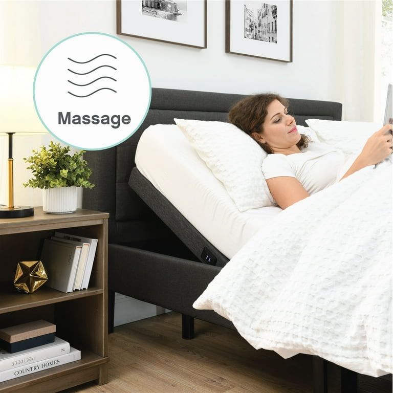 Posture Plus PX800 Queen Size Adjustable Bed Base with Dual Massage Usb Ports and Wireless Remote