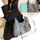 thumbnail image 3 of JennyShop Moda Rivet Decoration Bolsa De Tote, Elegante Mujer Denim Schulter Bolsa, Bastante Versátil Bolsa Underarm Bolsa De Cuerpo Cruzado, 3 of 6