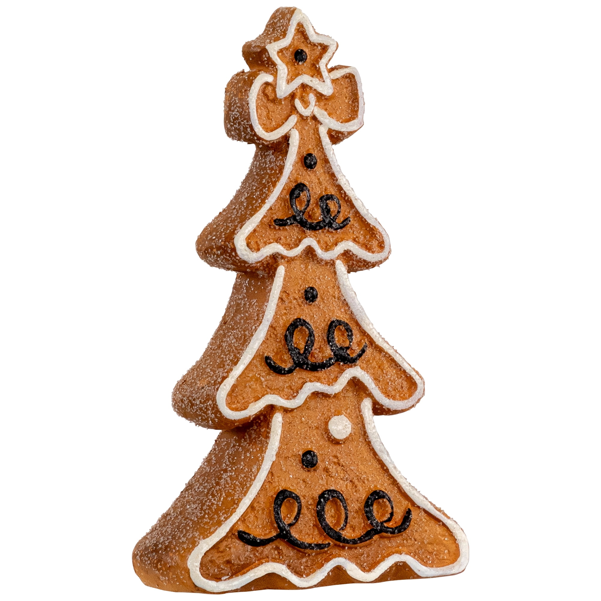 6.25" Frosted Gingerbread Christmas Tree with Star Topper Tabletop Decor