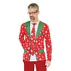 Faux Real Men's Ugly Christmas Suit & Tie T-Shirt Costume - Size X Large