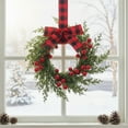 thumbnail image 4 of Yucurem Mini Christmas Wreaths for Kitchen Cabinet, 10 Inch Small Christmas Hanging Artificial Garlands with Ribbon for Front Door Window Door Fireplace Decor, 4 of 7