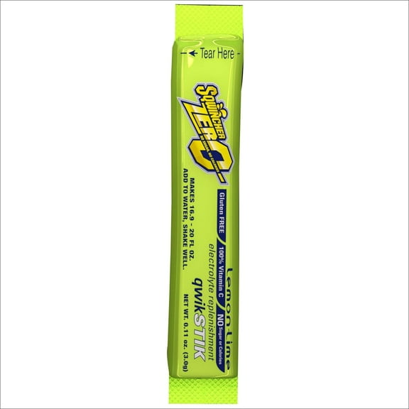 Sqwincher Zero Qwik Stik Sugar Free, Lemon Lime, .11 0z Pack of 50