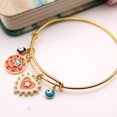 thumbnail image 2 of Pulsera con abalorio de oro rosa para mujer, pulsera ajustable, pulsera de estilo étnico con ojo azul turco Feliz Sencillez, 2 of 5