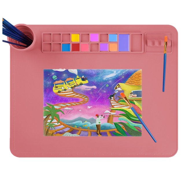 Almohadilla de silicona para manualidades, almohadilla para pintura al óleo con acuarela, almohadilla para pintura acrílica, almohadilla de silicona para pintura al óleo repetida y lavado de