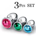 thumbnail image 1 of Masajeador Anal suave para mujer, joyería de cristal, tapón Anal, estimulador de corazón, Juguetes sexuales, Consolador de acero inoxidable, 3 unidades por juego, 1 of 4