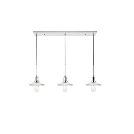 

Midcentury Modern Waltz 3 Light Chrome Pendant 41 Lx8.5 Wx5.6 H