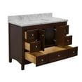 thumbnail image 6 of KBC Abbey 48" Solid Wood Bathroom Vanity w/ Carrara Stone in Chocolate, 6 of 7