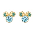 thumbnail image 3 of Disney Minnie Mouse Birthstone 10KT Gold Stud Earrings (See More Colors), 3 of 4