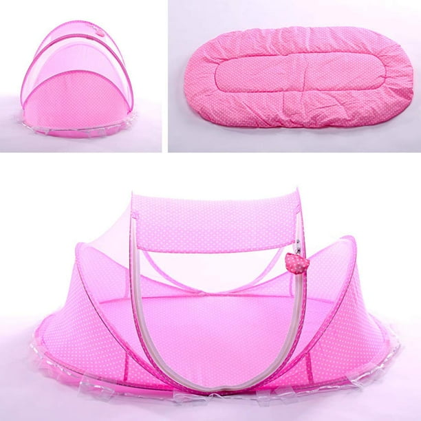 Berceau Portable Tente Avec Moustiquaire + Sac 5 Pièces Pour Bébé