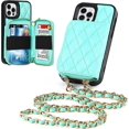thumbnail image 5 of for iPhone 12 Pro/iPhone 12 Wallet Case with Crossbody Lanyard Strap,iPhone 12 Pro Flip PU Leather Phone Case Purse Cover for Women Men with 9 Card Holder Slots,Cash Coin Pocket 6.1",Black, 5 of 14