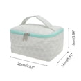 thumbnail image 2 of Unique Bargains 1 Pc Lightweight Square Dots Travel Cosmetic Bag for Travel White Blue Polyester, 2 of 5