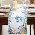 thumbnail image 3 of Table Runners 72 Inches Long Dress Scarves, Seahorse Coastal Farmhouse Kitchen/Dining Table Runner, Coffee Tablerunners, Summer Nautical Starfish Coral Ocean 14x72 Inch, 3 of 9