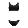thumbnail image 5 of UJNDER Womens Swimsuits Ribbed Two Piece Bikini Swimsuit with Wide Shoulder Strap Top and Mid Waist Bathing Bathing Suits for Women Black L, 5 of 5