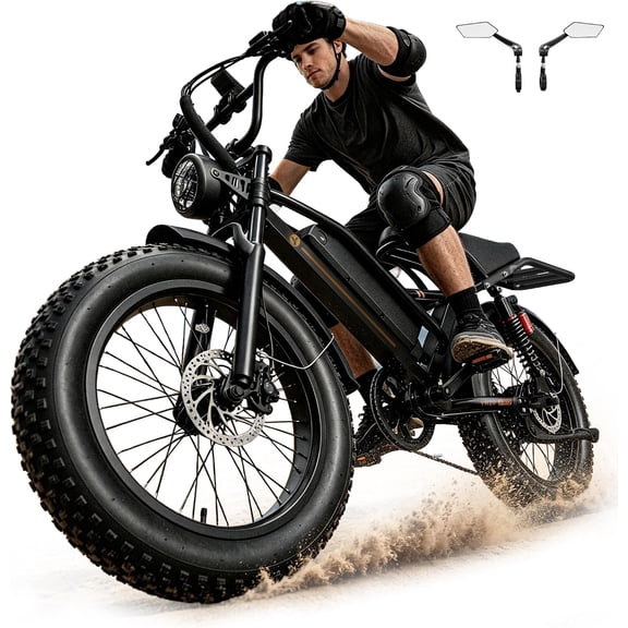YareYi Electric Bike for Adults, 20 inch Fat Tire E Bike, 750W Electric Mountain Bicycle, 52V 20Ah Removable Battery UL2849
