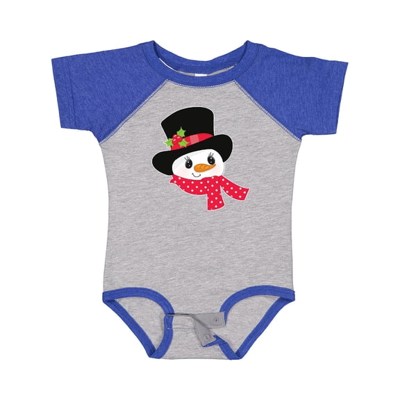 Inktastic Snowman with Red Polka Dot Scarf and Top Hat Boys or Girls Baby Bodysuit