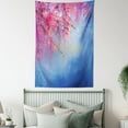 thumbnail image 4 of Watercolor Flower Home Decor Tapestry, Sakura Branches Hangs down Dramatic Night Oriental Plant Image, Wall Hanging for Bedroom Living Room Dorm Decor, 40W X 60L Inches, Pink Blue, by Ambesonne, 4 of 5