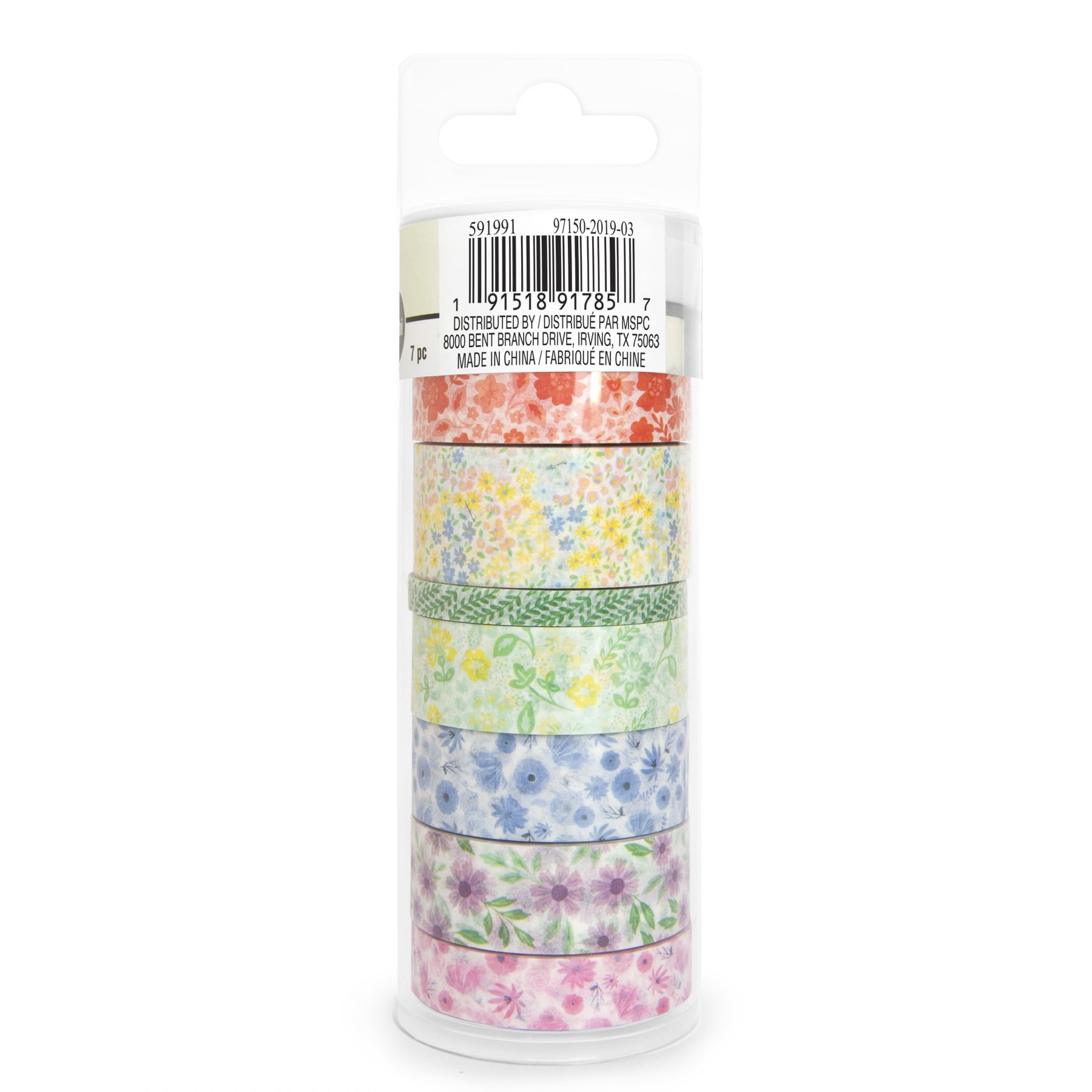 Recollections Petite Floral Crafting Washi Tape Set, 12 Packs: 7 ct. (84 total)