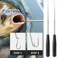 thumbnail image 4 of Muyoka 2 piezas removedor de anzuelos anzuelo de pesca herramienta de extracción rápida extractor de anzuelos de acero inoxidable con imán dispositivo de desconexión de anzuelos para agua salada pesca Muyoka Hogar, 4 of 6