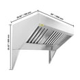 thumbnail image 6 of VEVOR Commercial Exhaust Hood,5FT Food Truck Hood Exhaust,201 Stainless Steel Concession Trailer Hood with 2 Detachable U-shaped Grid Oil Filter Mesh, Rust Resistant Vent Hood for Kitchen Restaurant, 6 of 9