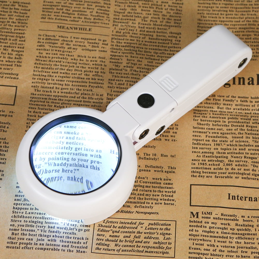 6 Led Folding Light Magnifier Portable 7x Magnifying Glass Table 7x Magnifying Glass Table