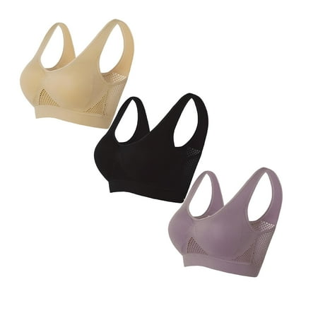 LUOGENLI Female Women Bralette Sexy New Women Yoga Gym Fitness Sports Bra Push up Hollow Bra Workout Gym Yoga *3Pcs Women Bras Pack Push Up Women Bras Push Ups M