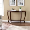 thumbnail image 3 of Southern Enterprises 48" Brown Classic Style Demilune Console Table with Shelf, 3 of 3