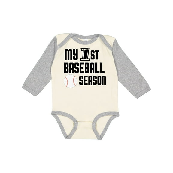 Inktastic my 1st baseball season Boys Long Sleeve Baby Bodysuit