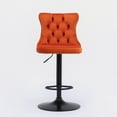 thumbnail image 4 of Cfowner Swivel Velvet Bar Stools Set of 2, Adjustable Counter Height Bar Chairs with Black Metal Base-Orange, 4 of 8