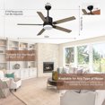 thumbnail image 2 of SKEVEN 52 Inch Ceiling Fans with Lights and Remote, Outdoor Ceiling Fan with Lights for Patio Farmhouse Bedroom, 2 of 7