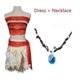 thumbnail image 3 of Adult Kids Princess Vaiana Moana Costume Dresses with Necklace Wig Women Girls Halloween Party Moana Dress Costumes Cosplay, 3 of 5