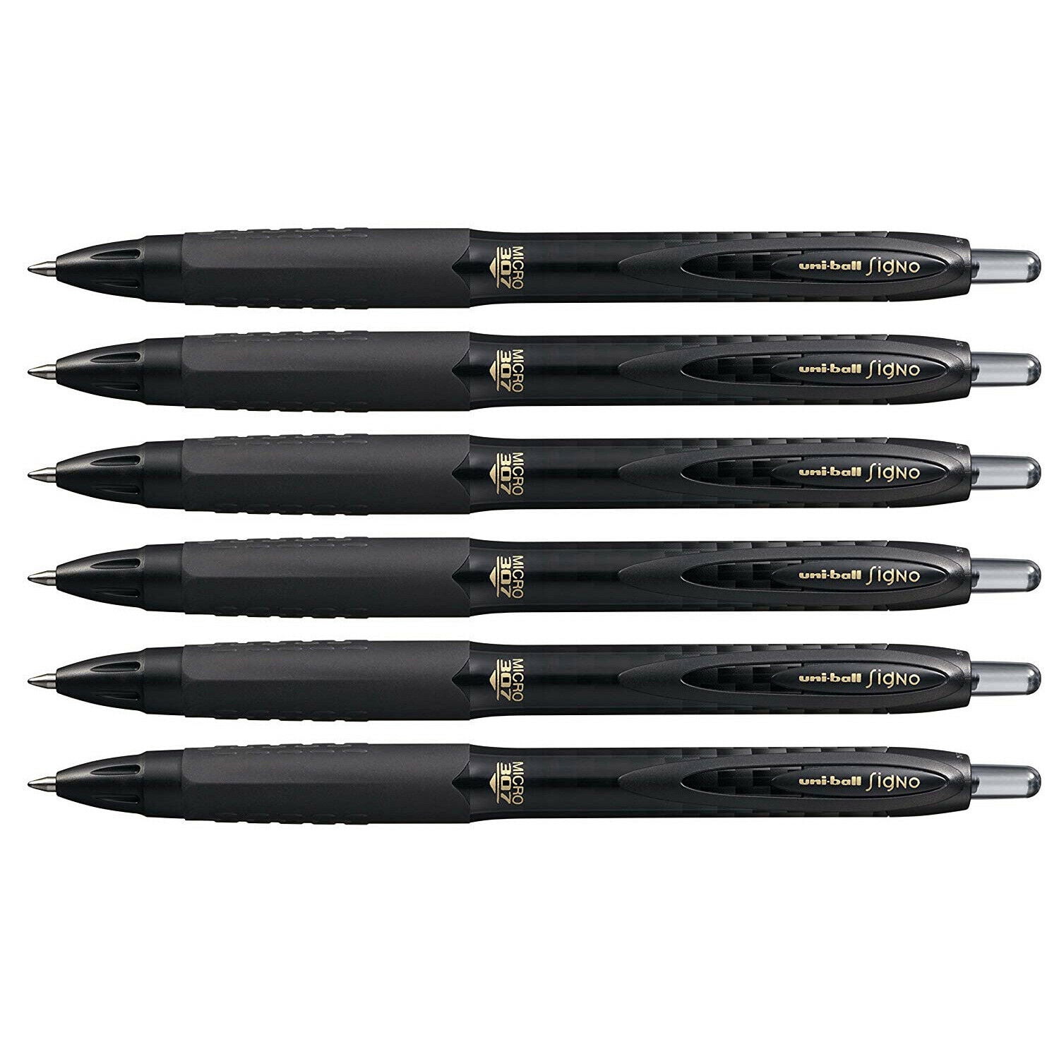 Uniball Signo 307 Retractable Gel Ink Pen, 0.5mm, Micro Point, Black
