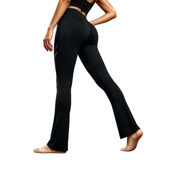 ATOYSOY Women Leggings High Waisted Flare Pants Yoga Pants Solid Color Full Length Bottoms